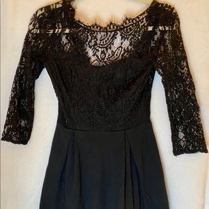 Black lace sweetheart neckline dress